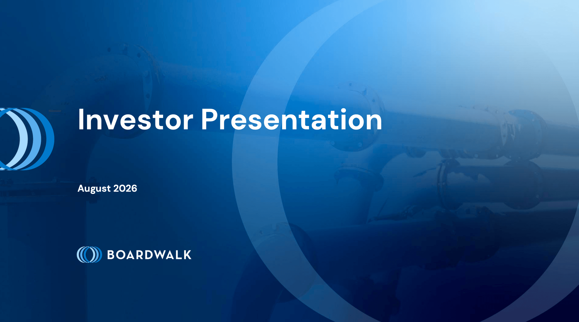 Cover slide of the Investor Presentation, August 2026